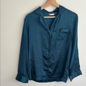 Teal Satin Sentiments Top